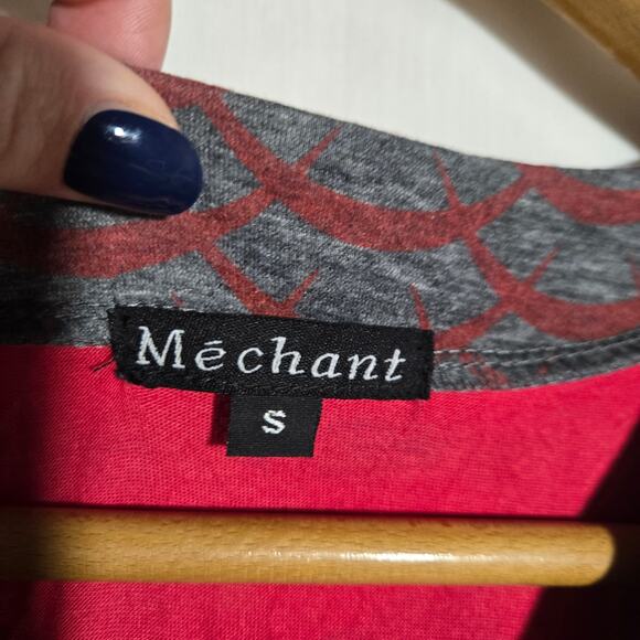 Vtg Mechant Small Mixed Print Midi Dress Lagenlook Boho Funky Artsy Art to Wear - Picture 3 of 7